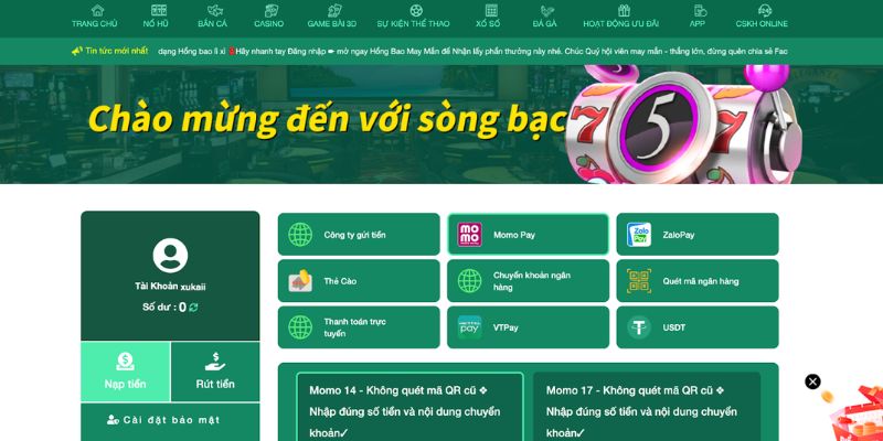 Nạp tiền tại Cwin bằng cách nào?